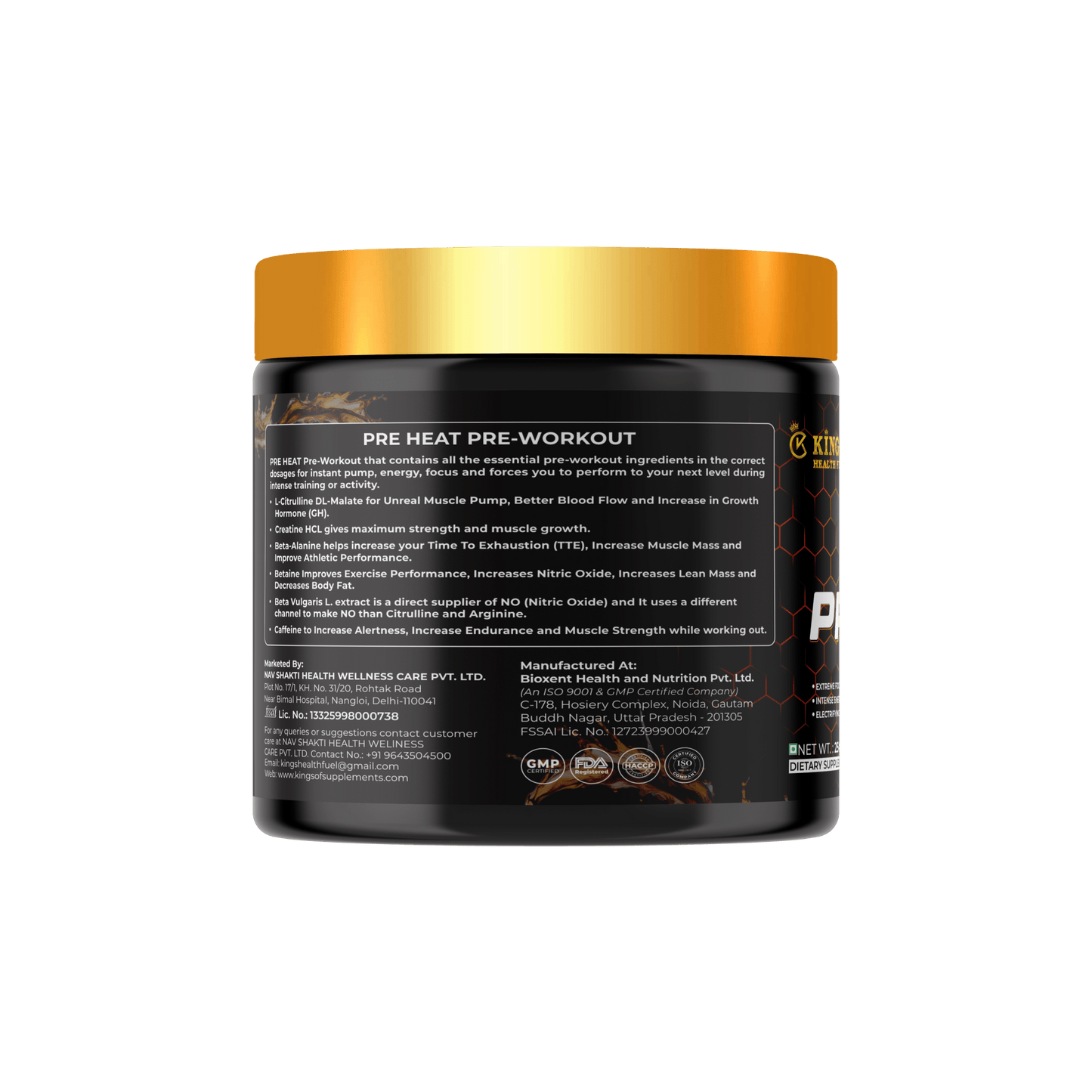Kings Health Fuel Pre Heat Pre Workout cola 250g pack front