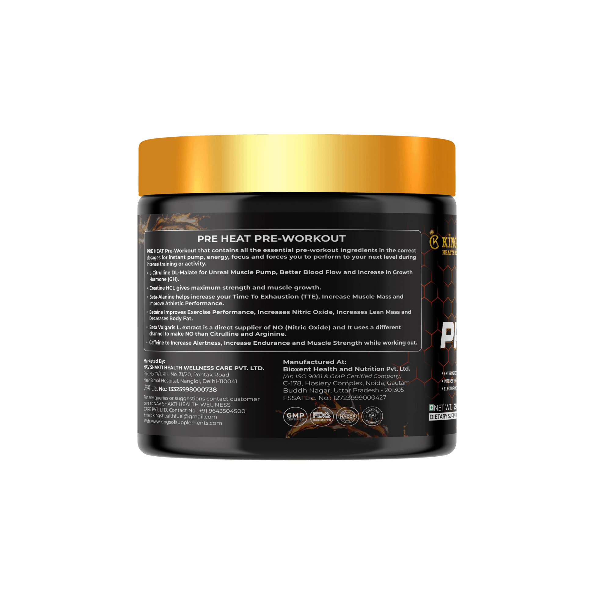 Kings Health Fuel Pre Heat Pre Workout cola 250g pack front