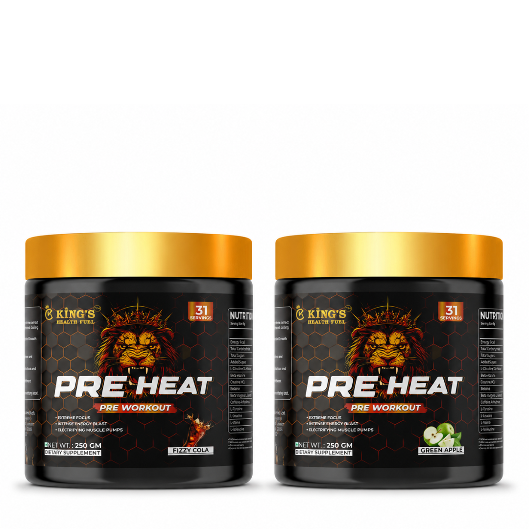 Kings Health Fuel Pre Heat Pre Workout Buy 1 Get 1 Free Fizzy Cola and Green Apple
