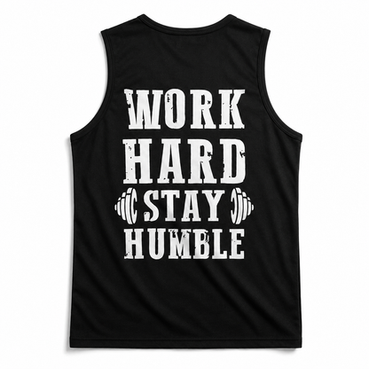 Kings Health Fuel Gym Vest for Men Black Workout Tank Work Hard Stay Humble print
