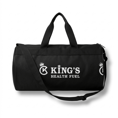 Kings Health Fuel Multi Pocket Gym Bag Black Spacious Durable Fitness Duffel