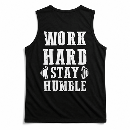 Kings Health Fuel Gym Vest for Men Black Workout Tank Work Hard Stay Humble print