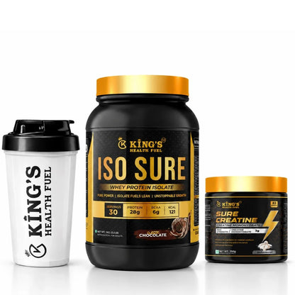 Iso Sure Isolate 1kg + Free Creatine & Shaker – Lean Muscle Combo Pack | KHF - Kings Health Fuel
