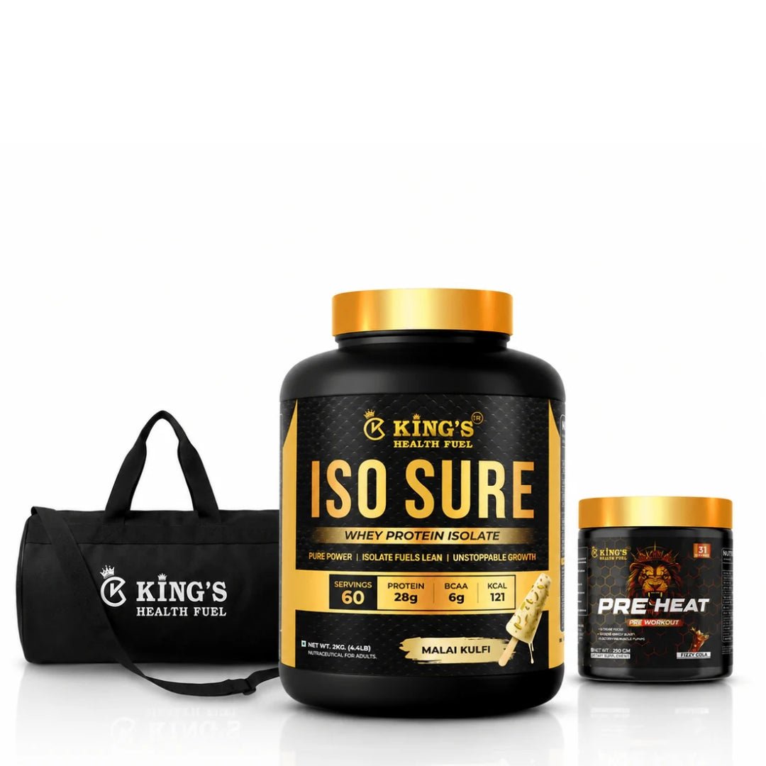 Iso Sure Isolate 2kg + Free Pre Workout & Gym Bag – Complete Fitness Combo | KHF - Kings Health Fuel
