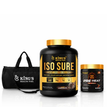 Iso Sure Isolate 2kg + Free Pre Workout & Gym Bag – Complete Fitness Combo | KHF - Kings Health Fuel