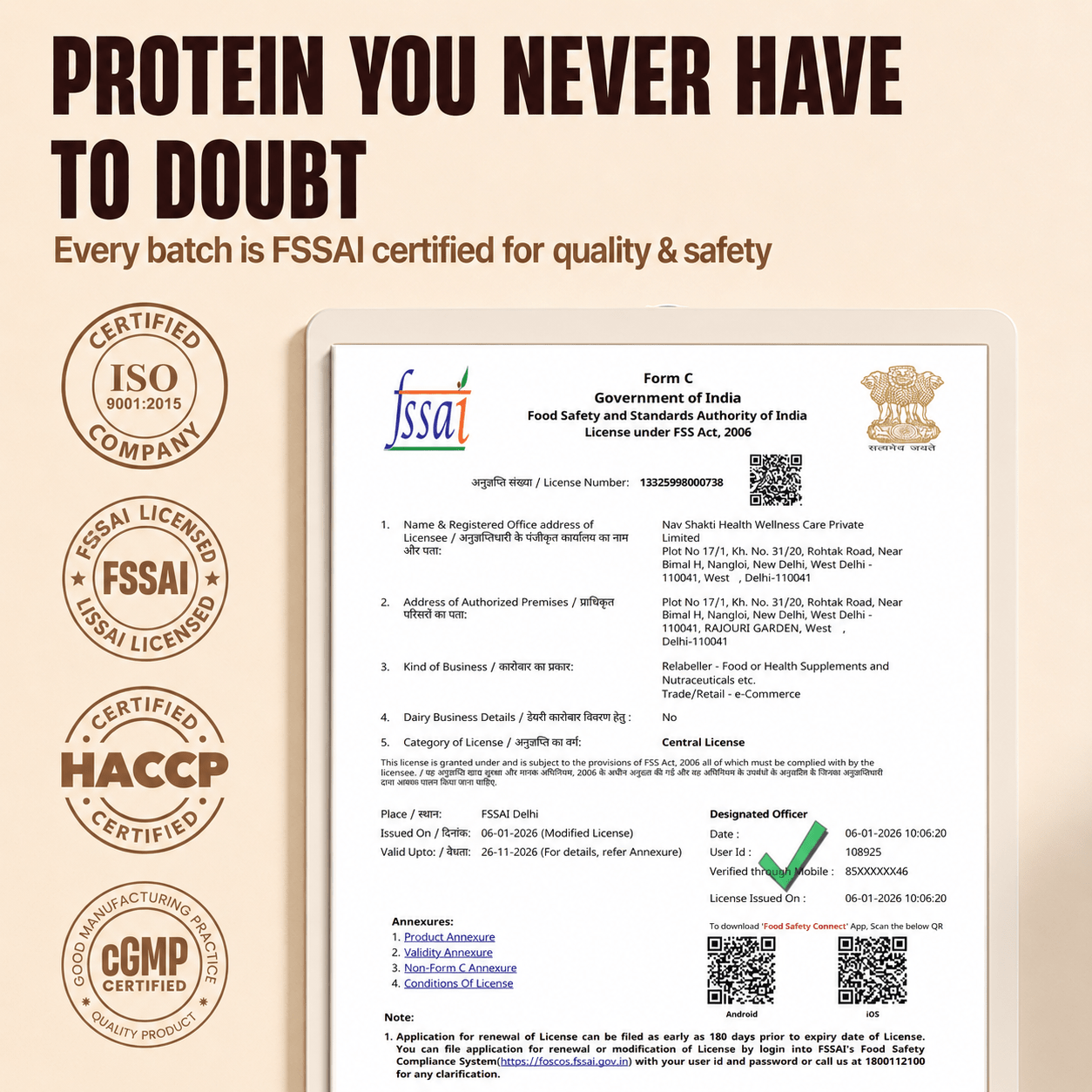 Iso Sure Whey Protein Isolate – 28g Pure Protein per Scoop | For Lean Muscle & Cutting | KHF - Kings Health Fuel