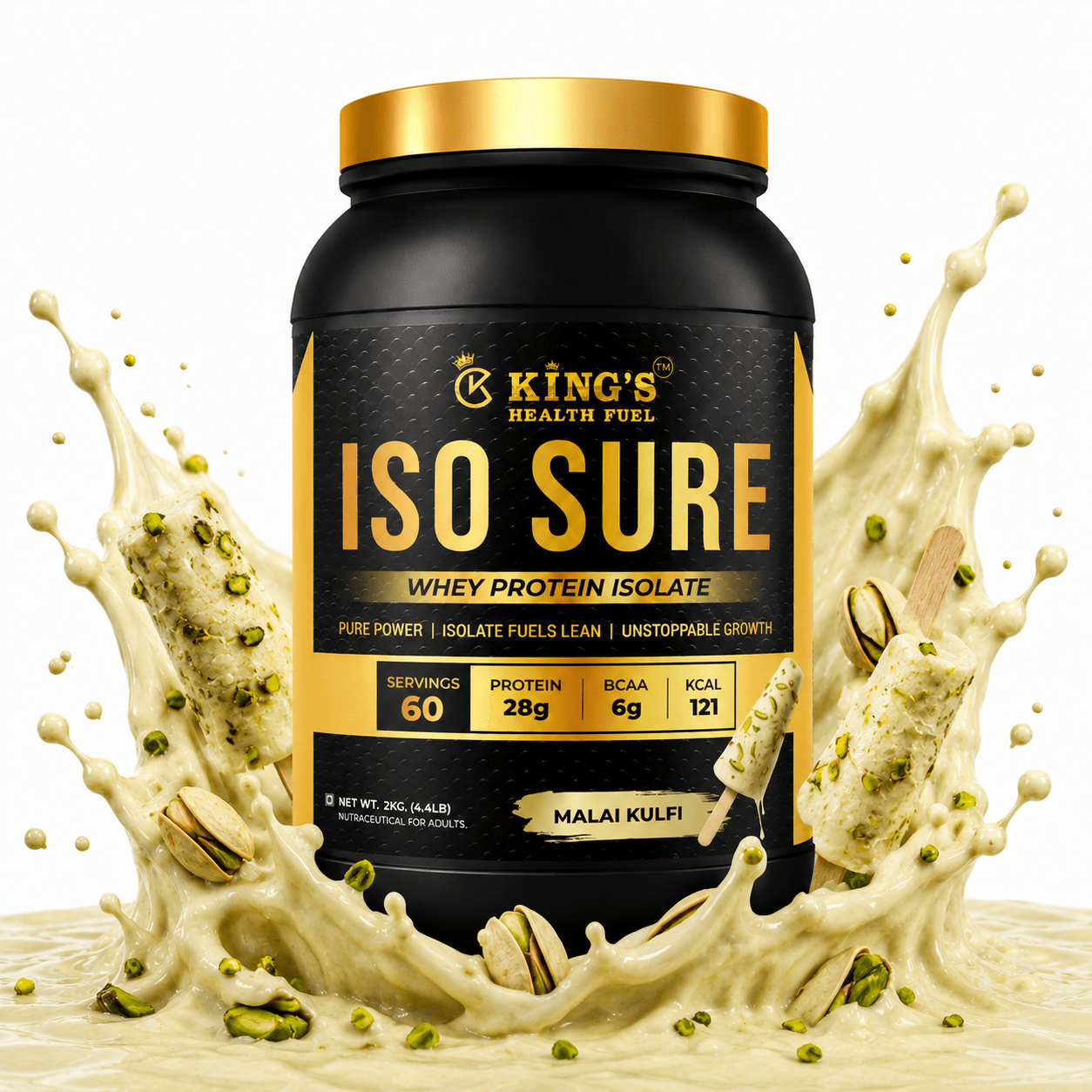 Iso Sure Whey Protein Isolate – 28g Pure Protein per Scoop | For Lean Muscle & Cutting | KHF - Kings Health Fuel