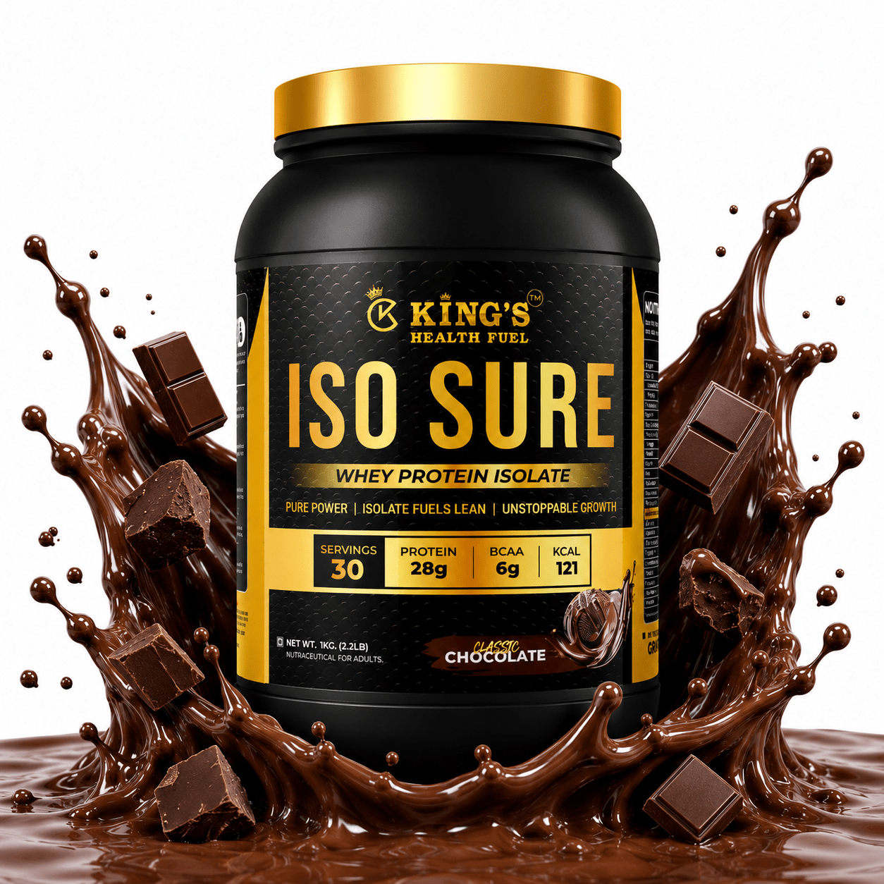 Iso Sure Whey Protein Isolate – 28g Pure Protein per Scoop | For Lean Muscle & Cutting | KHF - Kings Health Fuel