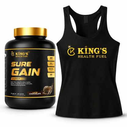 Mass Gainer + Free Gym Vest Combo – High-Calorie Weight Gain Value Pack | KHF - Kings Health Fuel