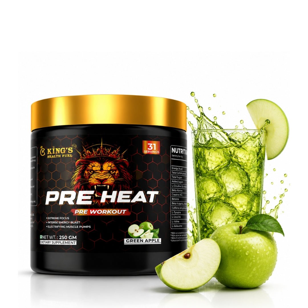 Pre Heat Pre Workout – Energy, Focus & Pump with Caffeine + Beta-Alanine (250g)| KHF - Kings Health Fuel