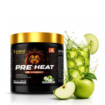 Pre Heat Pre Workout – Energy, Focus & Pump with Caffeine + Beta-Alanine (250g)| KHF - Kings Health Fuel