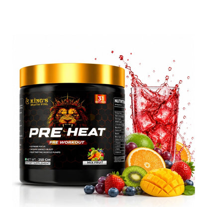 Pre Heat Pre Workout – Energy, Focus & Pump with Caffeine + Beta-Alanine (250g)| KHF - Kings Health Fuel