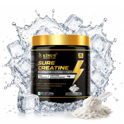Sure Creatine Monohydrate – Pure Micronised Creatine for Strength, Power & Recovery | KHF - Kings Health Fuel