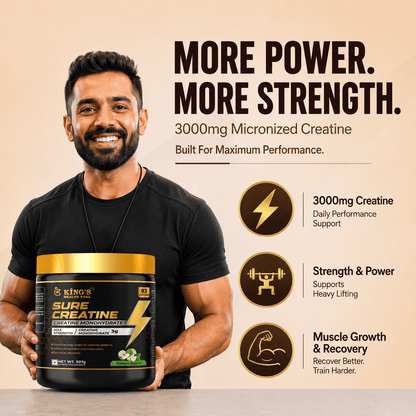 Sure Creatine Monohydrate – Pure Micronised Creatine for Strength, Power & Recovery | KHF - Kings Health Fuel