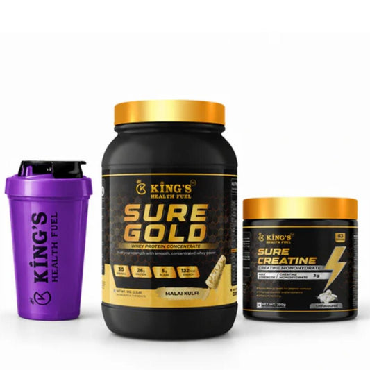 Sure Gold Whey + Free Creatine & Shaker – Premium Whey Combo Pack | KHF