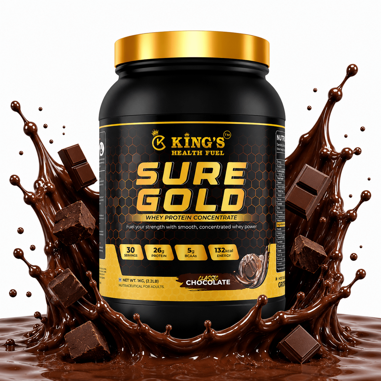 Sure Gold Whey Protein 1kg 26g protein per scoop 
chocolate | premium daily whey |KHF