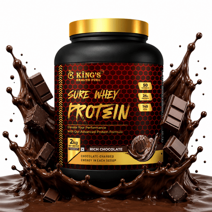 Sure Whey Protein – 24g Protein, BCAA & EAA per Scoop | Daily Whey for Muscle & Recovery | KHF - Kings Health Fuel