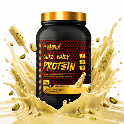 Sure Whey Protein – 24g Protein, BCAA & EAA per Scoop | Daily Whey for Muscle & Recovery | KHF - Kings Health Fuel