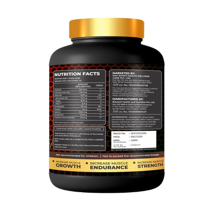 Kings Health Fuel Sure Whey Protein 2kg pack nutrition facts and ingredients label