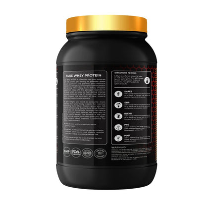 Kings Health Fuel Sure Whey Protein back label directions for use and lab tested certification