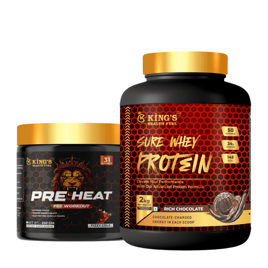 Whey Protein 2kg+ Free Pre Workout 250g – Muscle & Energy Combo Pack | KHF